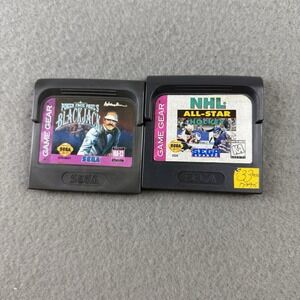 Lot of 2 Sega GameGear Game Cartridges NHL All Stars Hockey Black‎ Jack